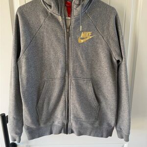 Nike Gray Hoodie with Gold Logo